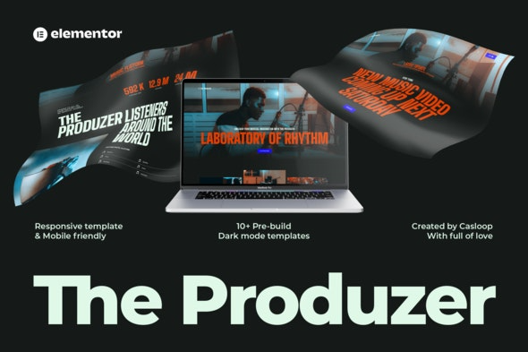 The Produzer – Music and Band Elementor Template Kit