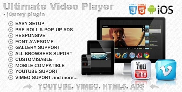 Ultimate Player with YouTube, Vimeo, Ads WP Plugin