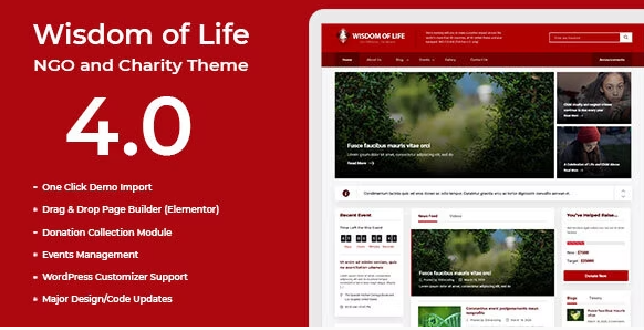 Wisdom Of Life NGO and Charity Theme