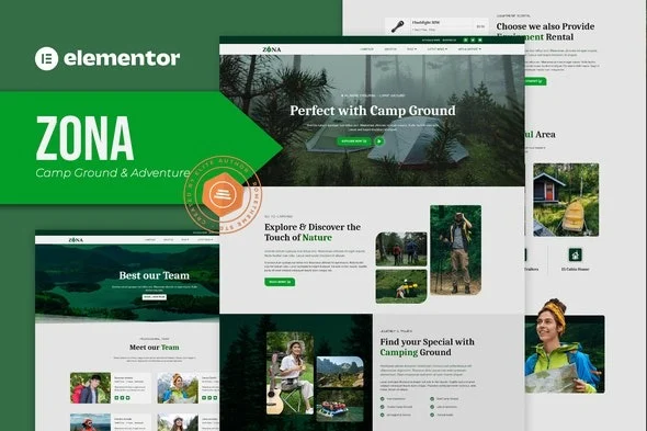 Zona Camp Ground and Adventure Elementor Template Kit