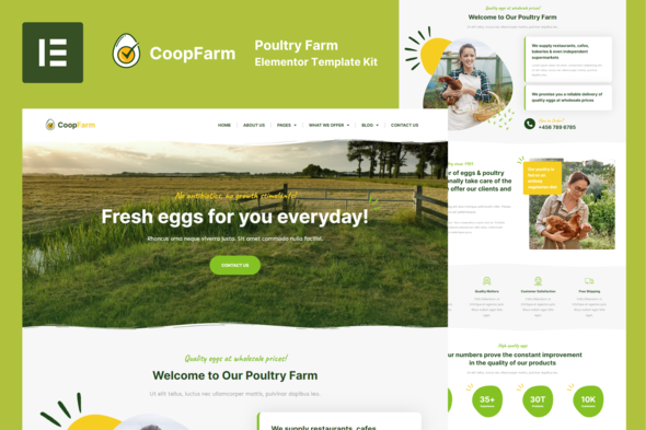 CoopFarm Poultry Farm Elementor Pro Template Kit