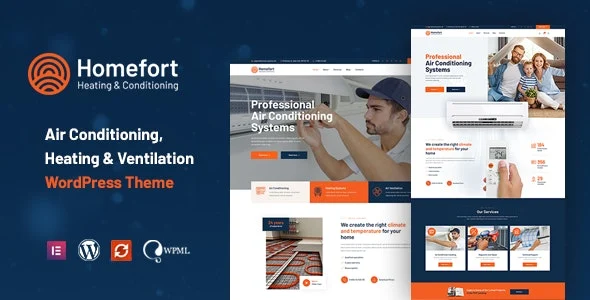 Homefort Air Conditioning and Heating WordPress Theme + RTL