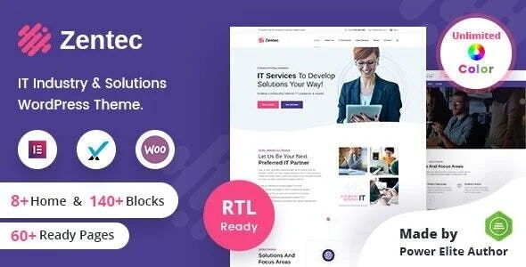 Zentec IT Solutions Company WordPress Theme + RTL