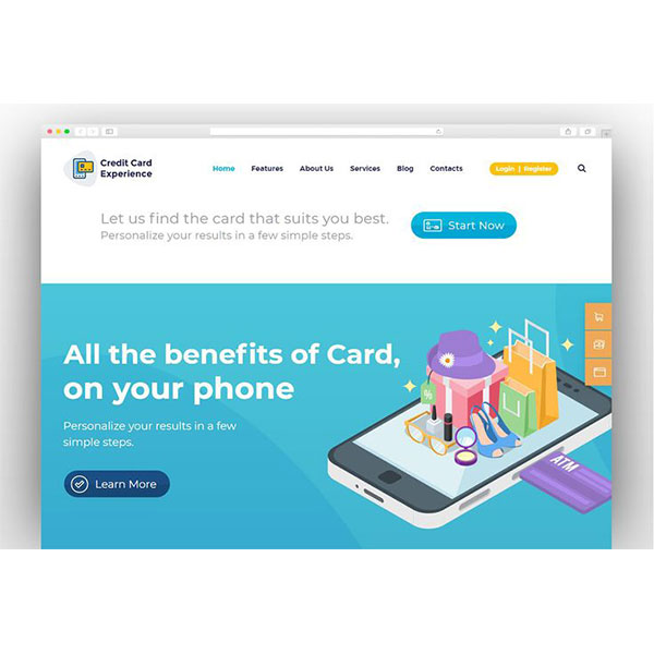 Credit Card Experience – Loan Company and Online Banking WordPress Theme