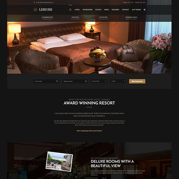 Leisure Hotel WordPress Theme