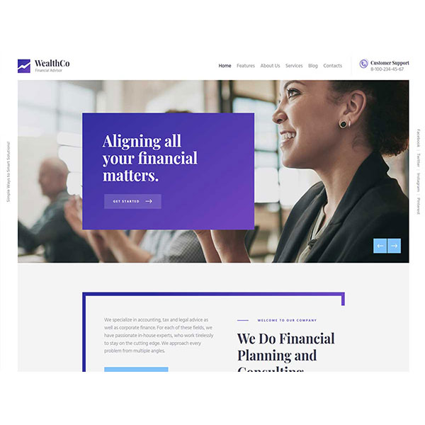 WealthCo – A Fresh Business & Financial Consulting WordPress Theme