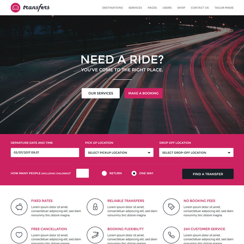 Transfers – Transport and Car Hire WordPress Theme
