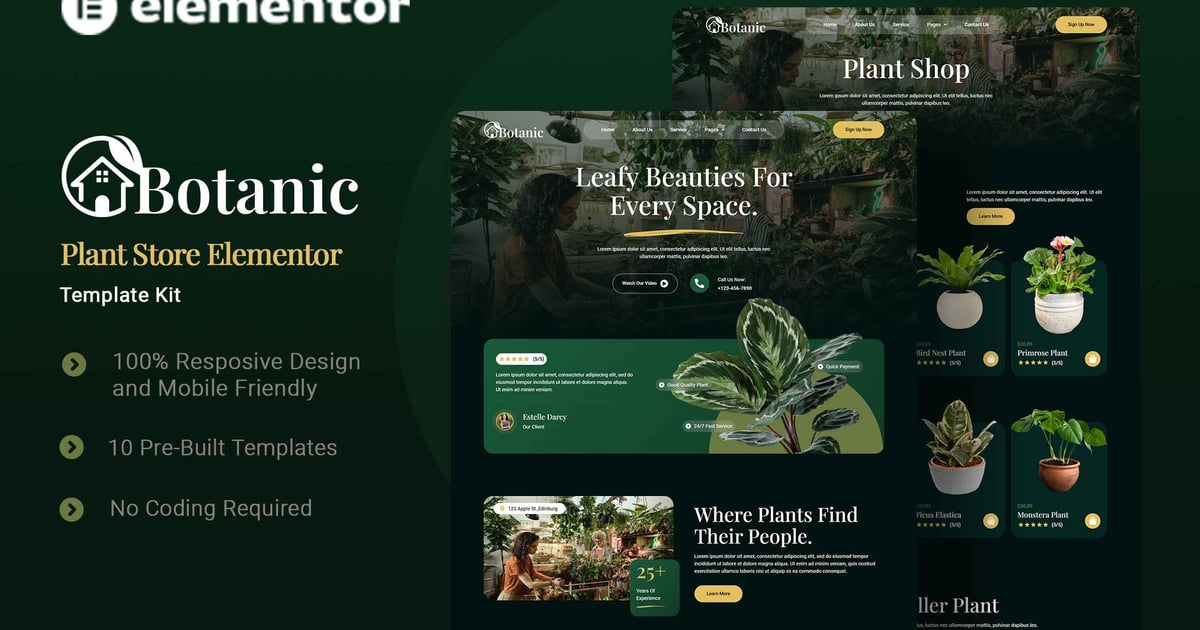 Botanic Plant Store Elementor Template Kit