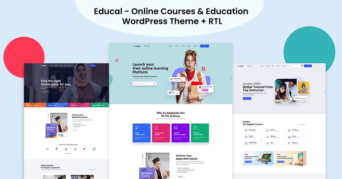 Educal – Online Courses Education WordPress Theme